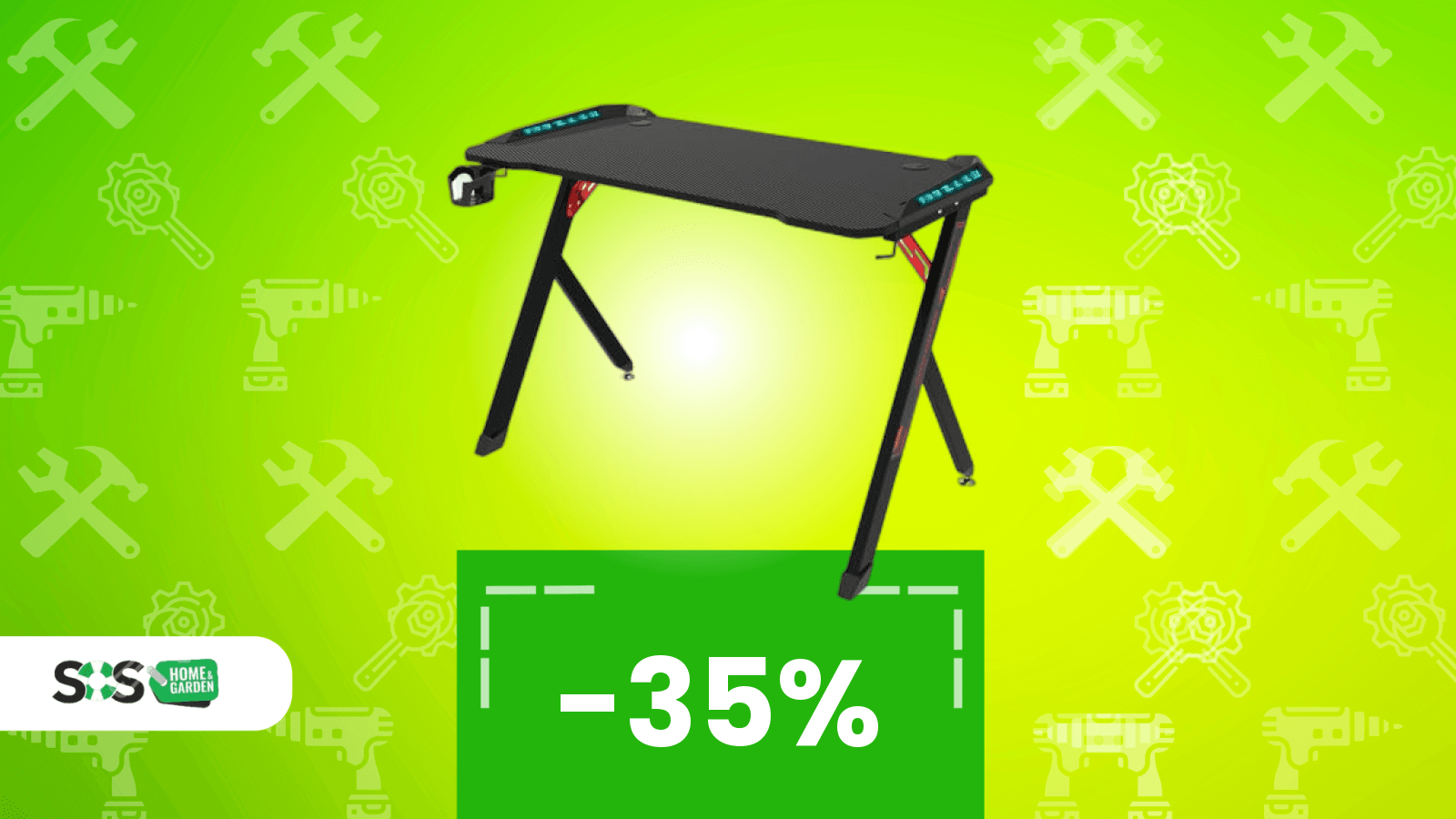 Immagine di Scrivania da gaming minimal con gestione cavi perfetta e super offerta oggi