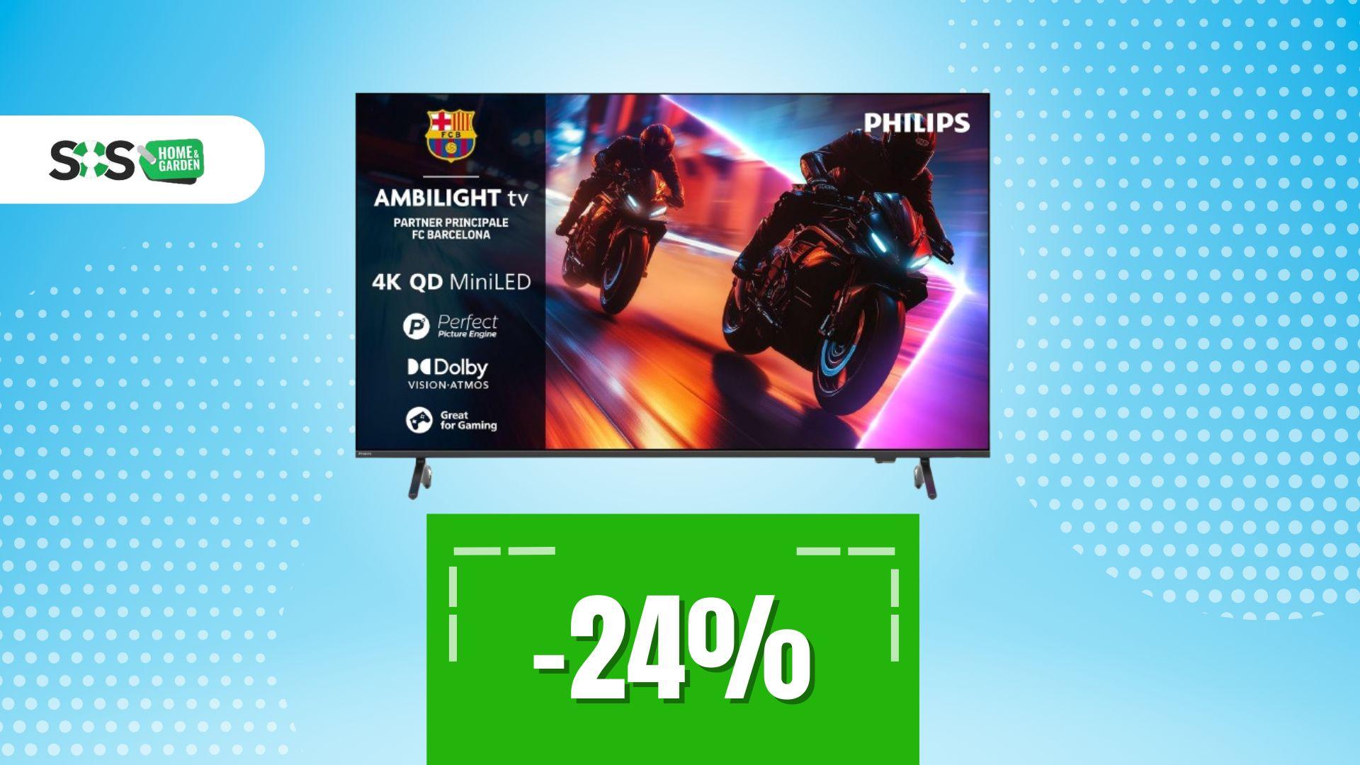 Immagine di Mini-LED con Ambilight: la tua accoppiata perfetta? Allora questa TV è quella giusta, e il prezzo oggi è imbattibile!