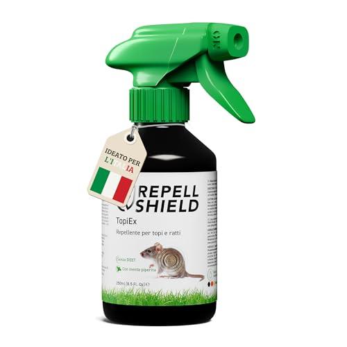 RepellShield Spray Repellente per Topi Naturale a Base di Menta Piperita - Dissuasori per Topi, Scaccia Topi e Ratti - Alternativa a Ultrasuoni per Topi - Repellente Topi da Esterno e Interno