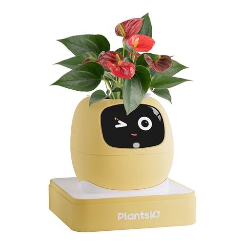 PLANTSIO Vaso da Fiori Intelligente con Display LCD - Fioriera Decorativa per Casa, Compagno Ideale per Piante su Scrivania, Regalo Originali, Adatta anche con Animali Domestici Regalo AI