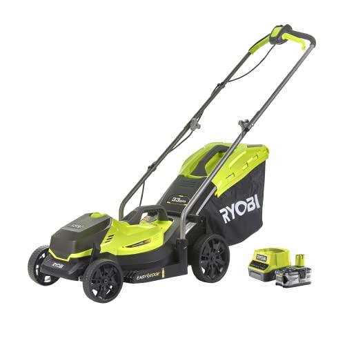 Ryobi RLM18X33B40 Tosaerba a Batteria 18V ONE+ con 1 Batteria 4.0Ah, Ripiegabile, Elevata Autonomia, Taglio 33cm