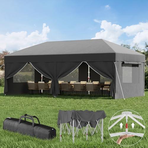 Devoko Gazebo Pieghevole con Finestra a Rete Aerata, Gazebo Impermeabile Stabile Invernale, Gazebo Pop Up con Pareti Laterali, Protezione UV 50+, Tenda da Festa per Giardini, Campeggio