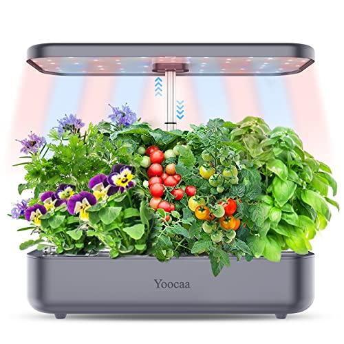 Yoocaa Smart Garden per la Crescita di 12 Piante, Mini Serra Idroponica per Casa, Idroponica Kit Completo con Luce LED per Coltivazione Indoor - Altezza Regolabile e Timer Automatico