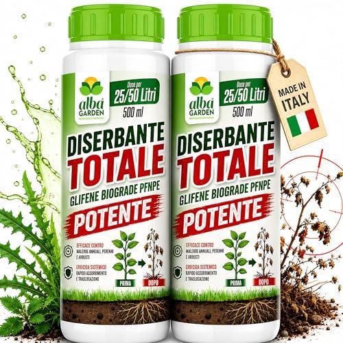 Albagarden - Diserbante Totale Glifosate Gliphogan Top Erbicida Per Diserbo Erbacce Ad Azione Disseccante Seccatutto Per Gramigna A Base di Glifosato Glyphosate Libera Vendita