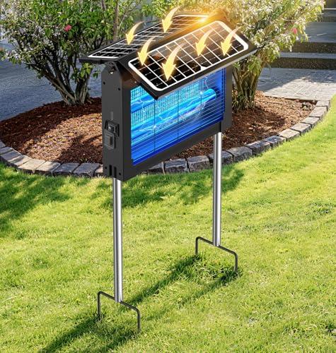 Anysun Lampada Antizanzare Solare da Esterno, Zanzariera Elettrica 4200V con Luce Fiamma e Proiettore Nebula, Ricaricabile USB, IPX5, Sensore Intelligente